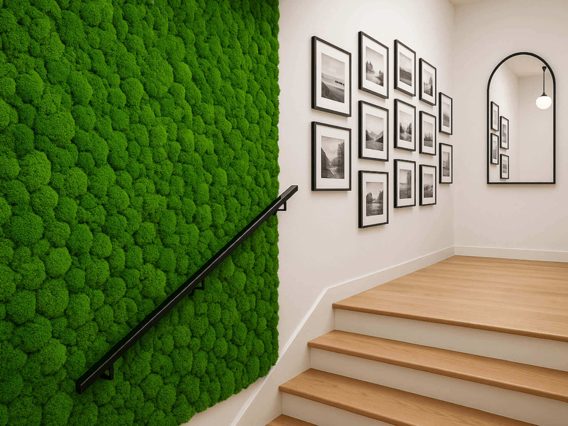 Jak ozdobić ścianę na klatce schodowej – mchem dekoracyjnym